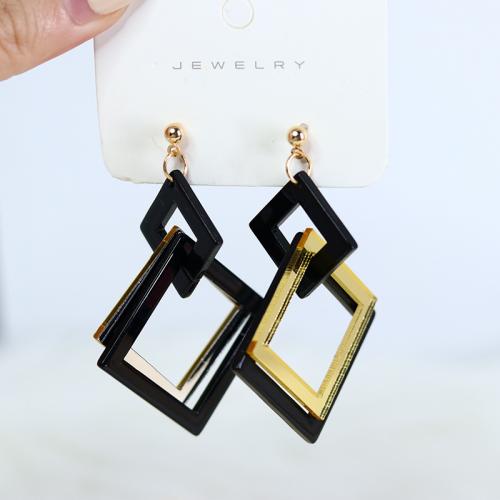 Acrylic Drop Earring, painted, fashion jewelry & for woman & hollow 