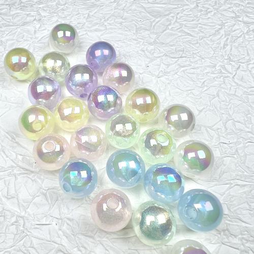 Miracle Acrylic Beads, Round, colorful plated, DIY Approx 