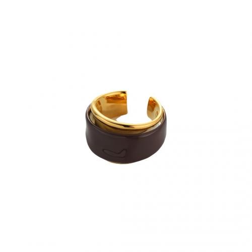Brass Finger Ring, plated, for woman & enamel US Ring 