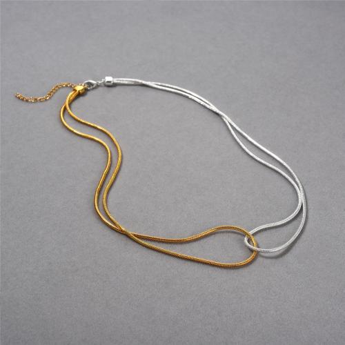 Messingkette Halskette, Messing, mit Verlängerungskettchen von 6CM, plattiert, für Frau, gemischte Farben, Länge:ca. 40 cm, verkauft von PC