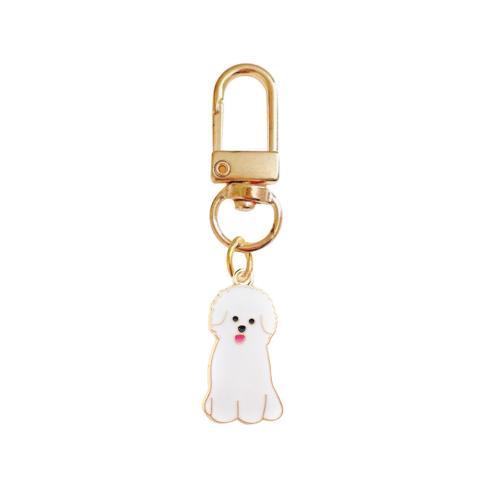 Zinc Alloy Key Clasp, Dog, gold color plated, Unisex 60mm 