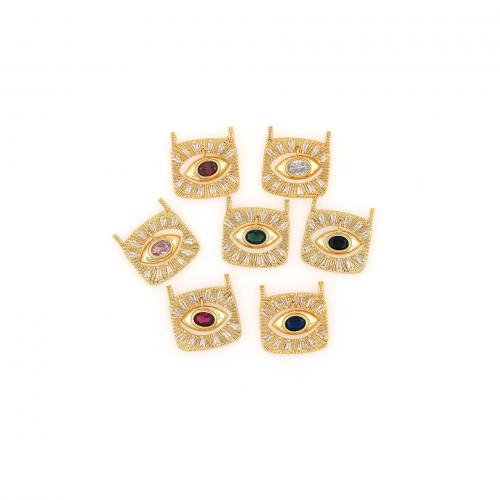 Cubic Zirconia Micro Pave Brass Earring, Square, 18K gold plated, fashion jewelry & DIY & micro pave cubic zirconia & double-hole 