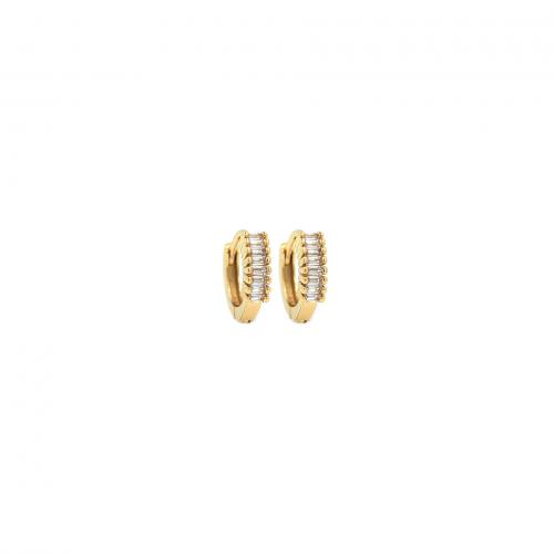 Befestiger Zirkonia Messing Ohrring, 18K vergoldet, Modeschmuck & Micro pave Zirkonia & für Frau, 11x12x3mm, verkauft von Paar
