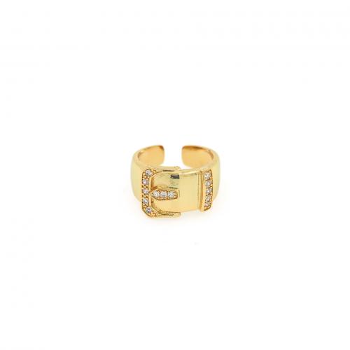 Befestiger Zirkonia Messing Ohrring, 18K vergoldet, Modeschmuck & Micro pave Zirkonia & für Frau, keine, inner diameter:17~20mm, verkauft von PC