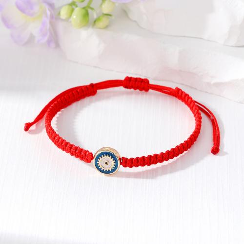 Evil Eye Jewelry Bracelet, Zinc Alloy, with Cotton Cord, handmade, Length Adjustable & for woman 