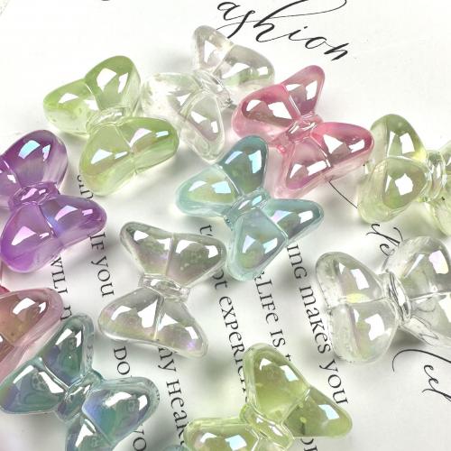 Perle acrylique, Noeud papillon, Placage coloré, DIY & lumineux, plus de couleurs à choisir, 20mm, Environ Vendu par sac