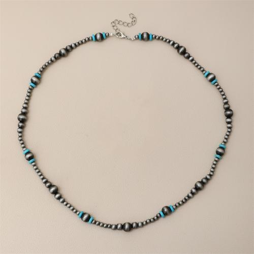 CCB Jewelry Necklace, Copper Coated Plastic, with turquoise, with 5cm extender chain, fashion jewelry & for woman Approx 53 cm 