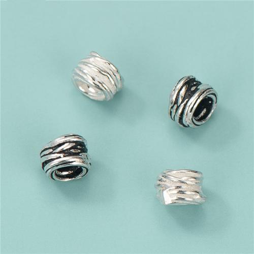 Sterling Silber Spacer Perlen, 925er Sterling Silber, DIY, keine, 6x4.5mm, Bohrung:ca. 2.4mm, verkauft von PC