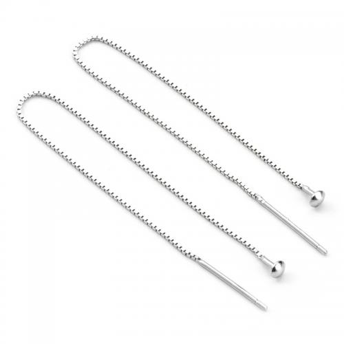 Sterling Silver Earring Drop Component, 925 Sterling Silver, plated, DIY & box chain [