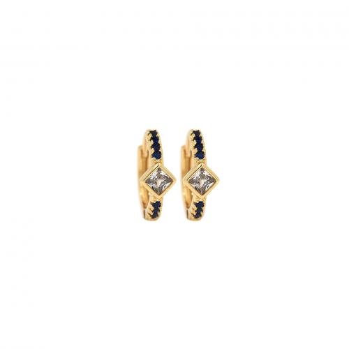 Befestiger Zirkonia Messing Ohrring, 18K vergoldet, Modeschmuck & Micro pave Zirkonia & für Frau, keine, 13x14x5mm, verkauft von Paar