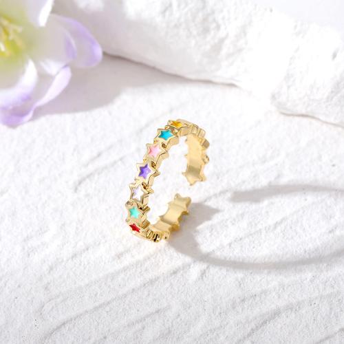 Enamel Zinc Alloy Finger Ring, gold color plated, fashion jewelry & for woman US Ring [