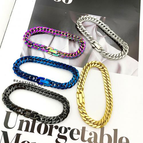 Titane bracelet en acier et bracelet, Acier titane, bijoux de mode & longueur différente pour le choix & unisexe, plus de couleurs à choisir, 8mm, Vendu par PC[