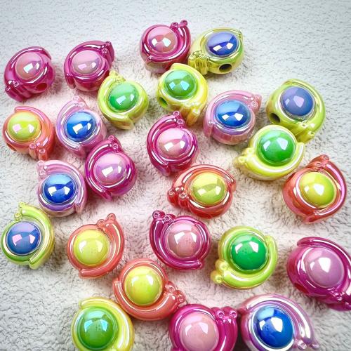 Plating Acrylic Beads, Snail, colorful plated, DIY & two tone Approx 