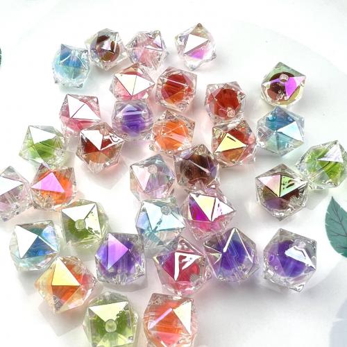 Bead in Bead Acrylic Beads, colorful plated, DIY 16mm, Approx 