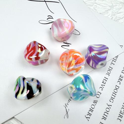 Plating Acrylic Beads, colorful plated, DIY & leopard pattern Approx 