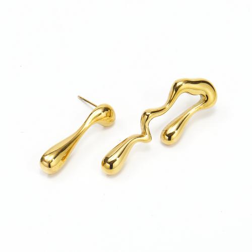 Titan Stahl Ohrringe, Titanstahl, 18K vergoldet, Modeschmuck & für Frau, verkauft von Paar[