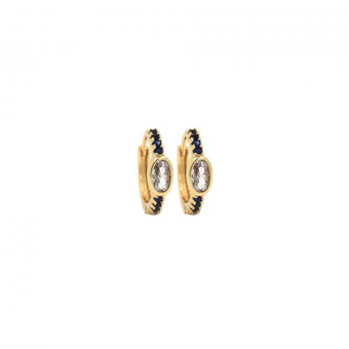 Cubic Zirconia Pendiente Brass Micro Pave, metal, 18K chapado en oro, Joyería & micro arcilla de zirconia cúbica & para mujer, más colores para la opción, 13x14x4mm, Vendido por Par