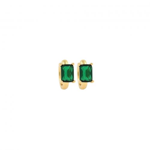 Cubic Zircon Brass Earring, 18K gold plated, fashion jewelry & micro pave cubic zirconia & for woman 