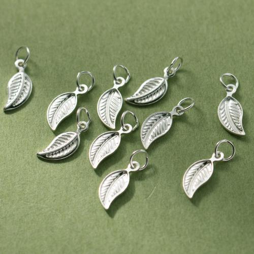 Sterling Silver Leaf Pendants, 925 Sterling Silver, Antique finish, DIY, silver color 