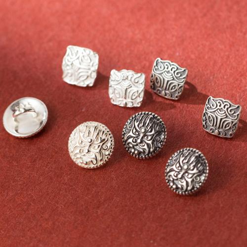 925 Sterling Silver Shank Button, plated, DIY 