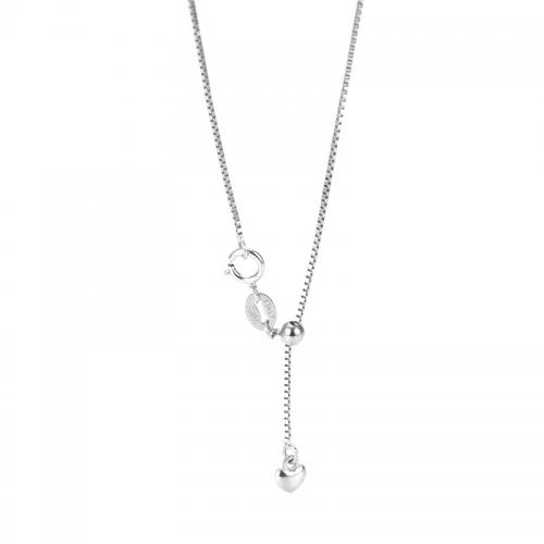 Sterling Silver Necklace Chain, 925 Sterling Silver, plated, DIY & adjustable & box chain Approx 17.7 Inch [