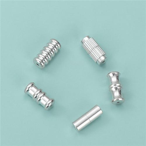 Sterling Silver Screw Clasp, 925 Sterling Silver, polished, DIY silver color Approx 1.1mm [
