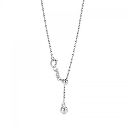 Sterling Silver Necklace Chain, 925 Sterling Silver, plated, DIY & adjustable & box chain Approx 17.7 Inch 