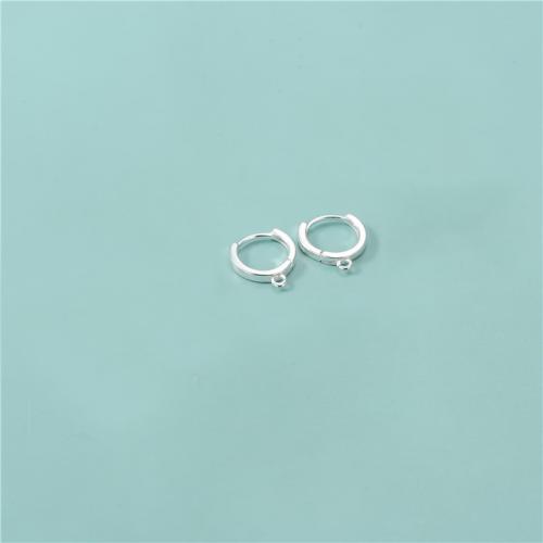 Sterling Silver Hoop Earring Component, 925 Sterling Silver, Donut, DIY, silver color, 13mm Approx 0.8mm, Inner Approx 10.5mm 