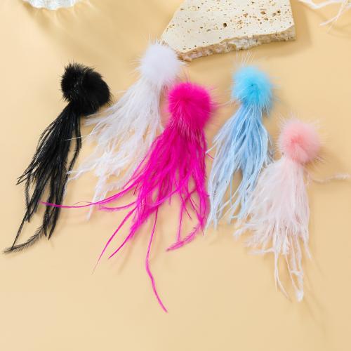 Fashion Feather Earring , with Zinc Alloy, fashion jewelry & for woman 