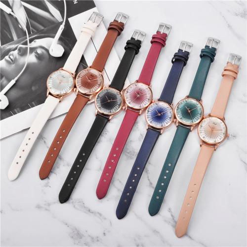 Women Wrist Watch, Zinc Alloy, with PU Leather & Glass, fashion jewelry & Chinese movement & for woman Dial diameter 32mm, thickness :9mm. Approx 230 mm 