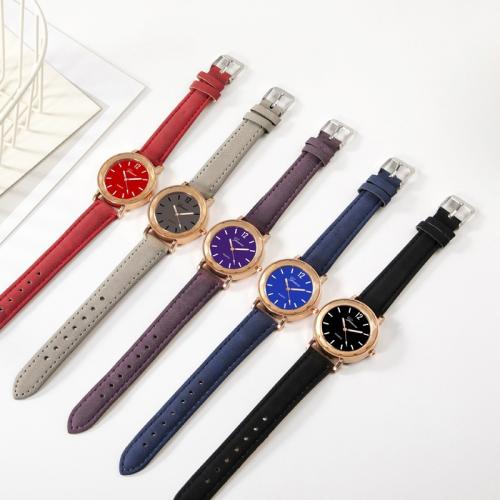 Women Wrist Watch, Zinc Alloy, with PU Leather & Glass, fashion jewelry & Chinese movement & for woman Dial diameter 36mm, thickness :8mm. Approx 245 mm 