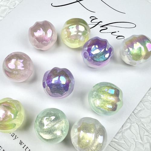 Plating Acrylic Beads, colorful plated, random style & DIY mixed colors, Approx 