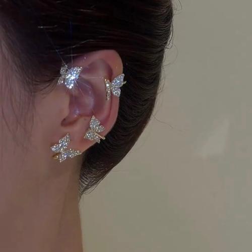 Zinc Alloy Earring Wrap, plated & for woman & with rhinestone, earring length 35-150mm [
