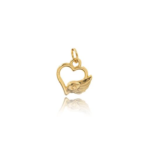 Brass Heart Pendants, plated, fashion jewelry & DIY 