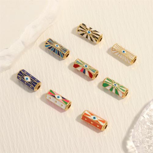 Cubic Zirconia Micro Pave Brass Beads, gold color plated, DIY & micro pave cubic zirconia & enamel [