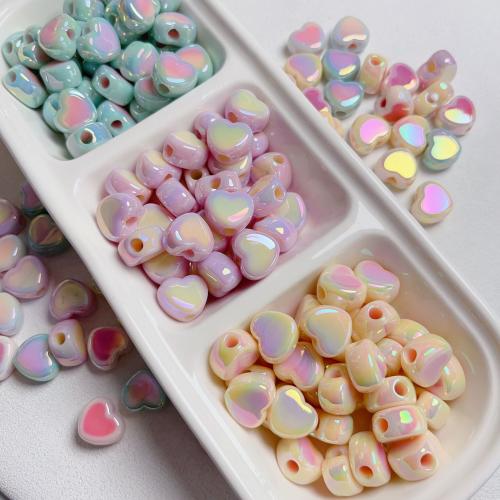 Plating Acrylic Beads, Heart, UV plating, DIY & two tone Approx 3.5mm, Approx 