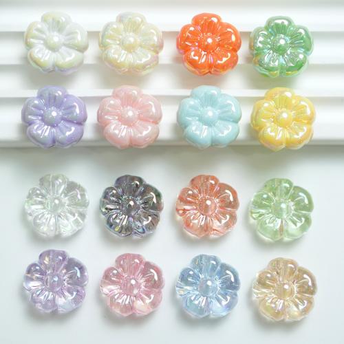 Plating Acrylic Beads, Flower, UV plating, DIY Approx 3mm, Approx 