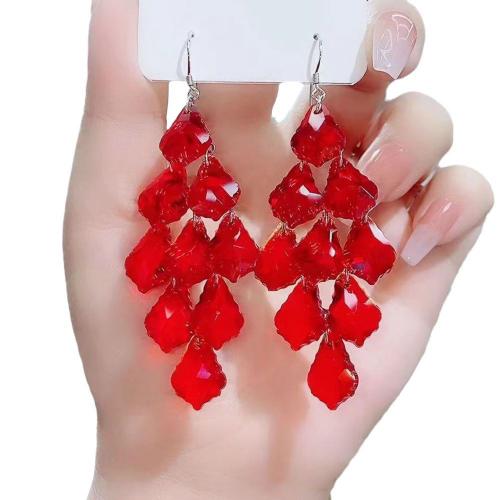 Crystal Tassel Earring, with Zinc Alloy, plated, fashion jewelry & for woman earring length 85-135mm 