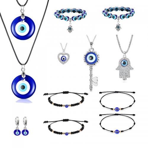 Zinc Alloy Jewelry Set, with Resin, plated, folk style & Unisex & for woman 