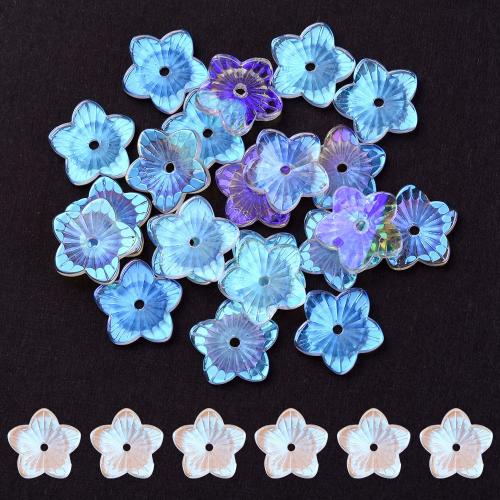 Glass Beads, Flower, AB color plated, DIY, Approx 