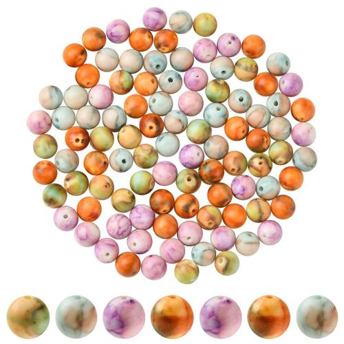 Painted Acrylic Beads, Round, DIY, mixed colors 