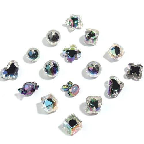 Plating Acrylic Beads, colorful plated, DIY black, Approx 