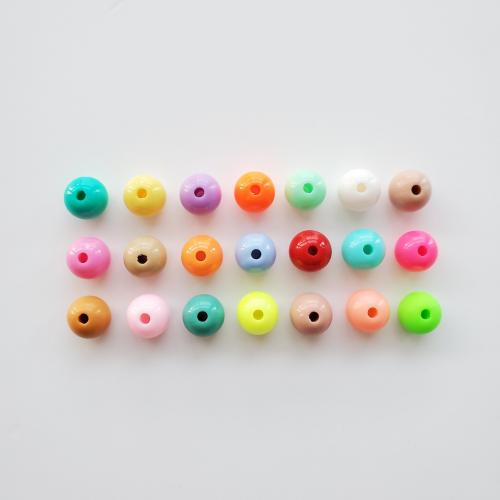 Solid Color Acrylic Beads, Round, DIY 9mm, Approx 