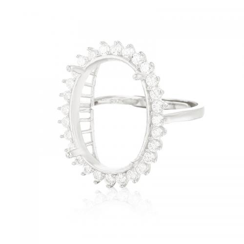 Montaje de anillo de plata esterlina, Plata de ley 925, Bricolaje & diverso tamaño para la opción & micro arcilla de zirconia cúbica, Vendido por UD