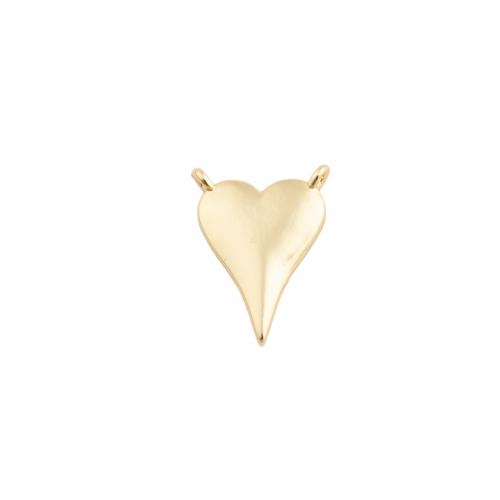 Brass Heart Pendants, fashion jewelry & Unisex & double-hole, golden 