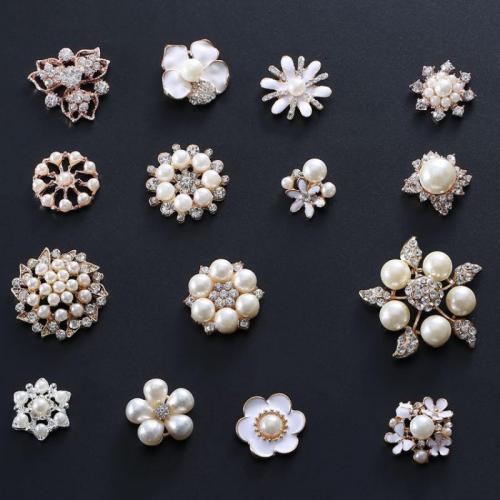 Mobile Phone DIY Decoration, Zinc Alloy, with Plastic Pearl, Flower, plated & for woman & with rhinestone 