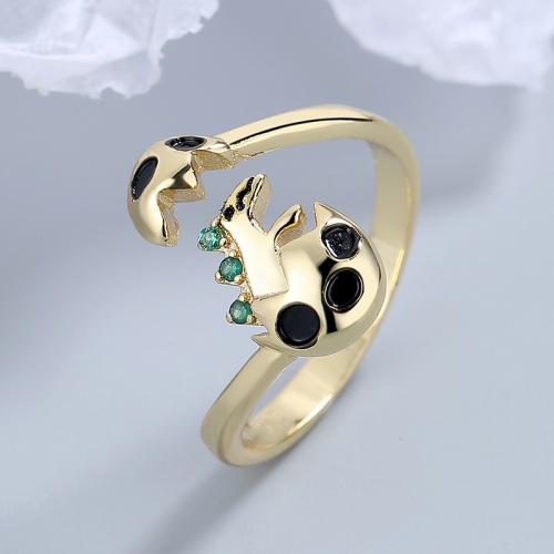 Zircon pavent l'anneau en laiton de doigt, Placage, bijoux de mode & pavé de micro zircon & pour femme, plus de couleurs à choisir Vendu par PC