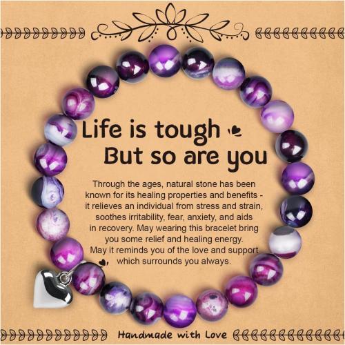 Purple Agate Bracelets, handmade, Length Adjustable & fashion jewelry & for woman Approx 6-10 Inch 