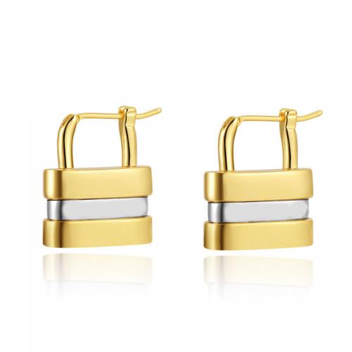 Stainless Steel Leverback Earring, Brass, Lock, plated, fashion jewelry & for woman 