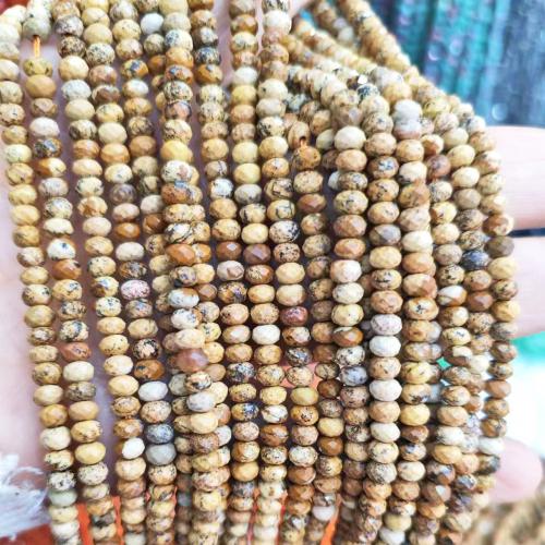 Picture Jasper Beads, Flat Round, DIY, 4mm, Approx [